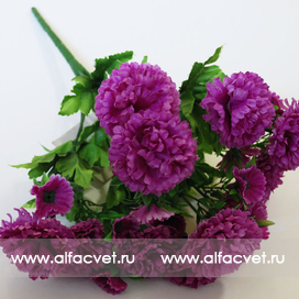искусственные цветы гвоздики цвета фиолетовый 7