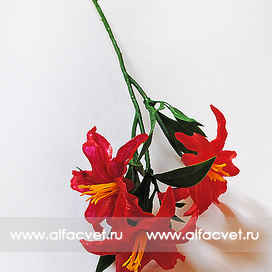 искусственные цветы ветка колокольчика (пластмассовая) цвета красный 4
