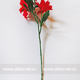 искусственные цветы ветка колокольчика (пластмассовая) цвета красный 4