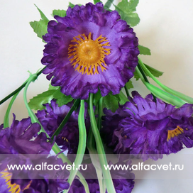 искусственные цветы букет маргариток с добавкой цвета фиолетовый 7