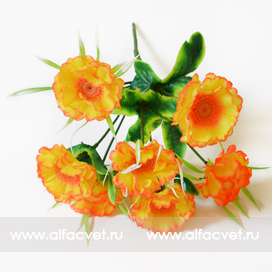 искусственные цветы букет маргариток с добавкой осока цвета желтый 1