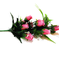 искусственные цветы розы с ромашкой и папоротником цвета розовый 5