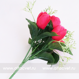 искусственные цветы букет тюльпанов цвета красный 4