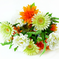 искусственные цветы букет ассорти (пион, георгина, гербера) цвета белый с темно-оранжевым 51