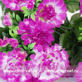 искусственные цветы маргаритки цвета фиолетовый с белым 15