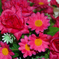 искусственные цветы подставка ромашка-роза цвета малиновый 11