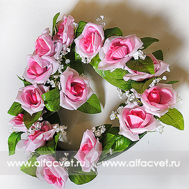 искусственные цветы сердце свадебное цвета розовый 5